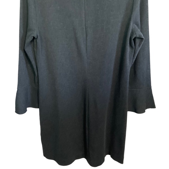 Madewell Charcoal Heather Gray Long bell sleeve Knit Tunic Dress Size M - Picture 4 of 14